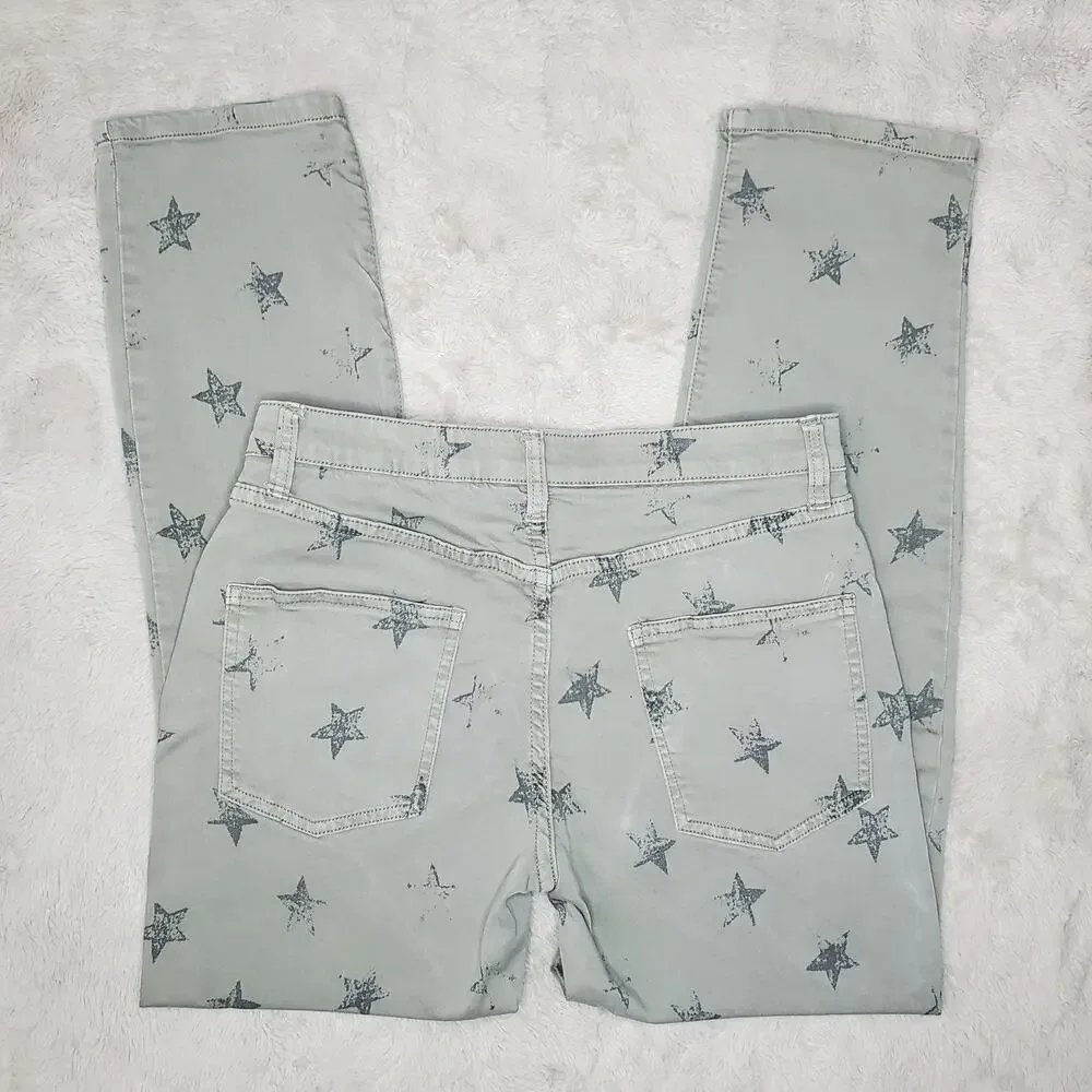 Anthropologie Easel Green Star Pants Small